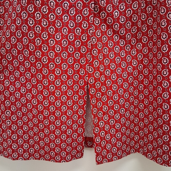 Vintage Talbots Skirt Paisley Red 14W Plus Size Classic Boho - Picture 7 of 13